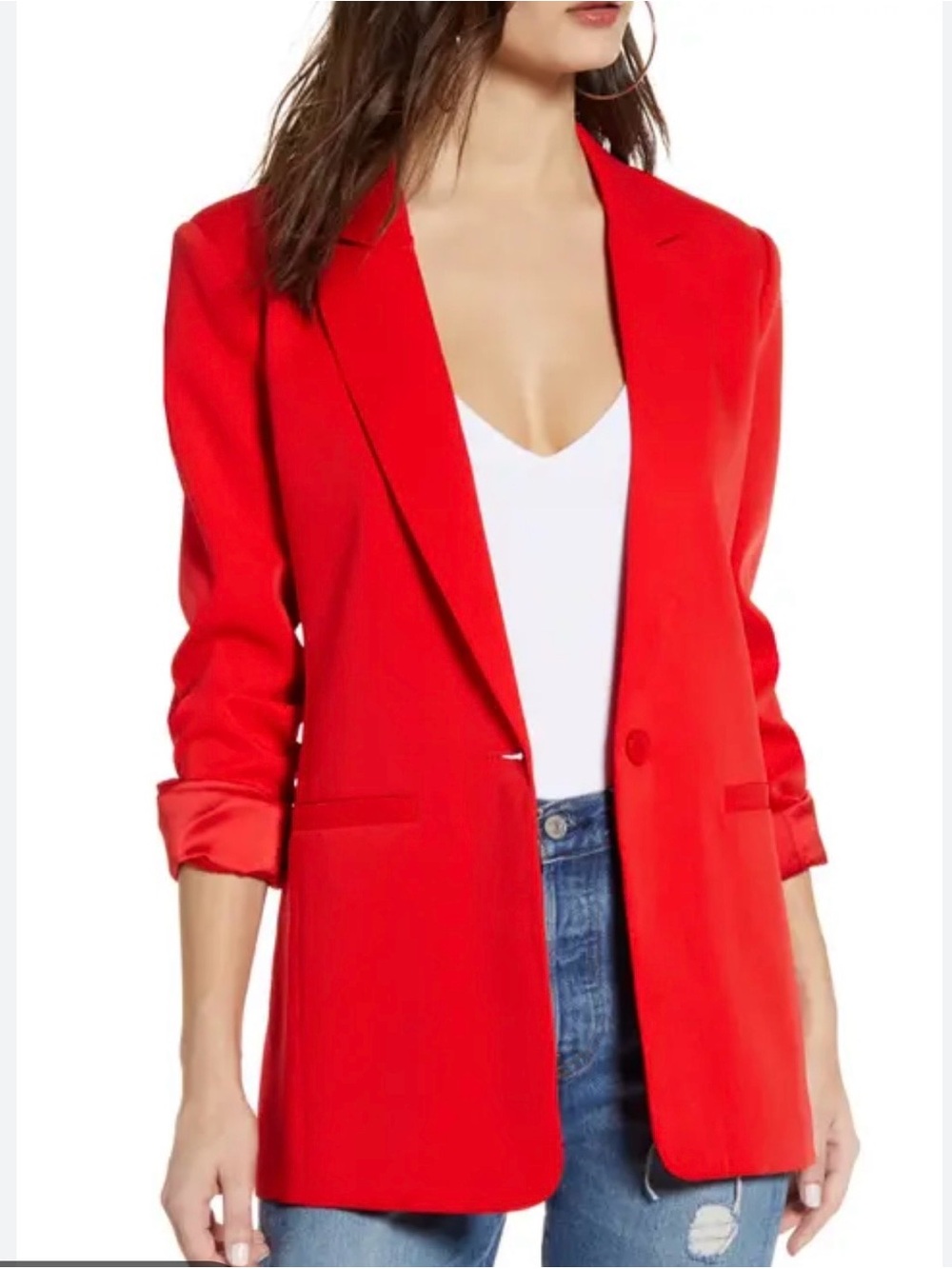 Endless Rose Red Single-Button Tailored Blazer NWT